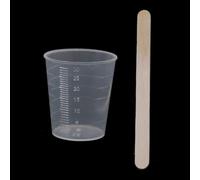 Lot de 50 tasses graduées transparentes de 30 ml avec 50 bâtons d'agitation en bois pour mélanger la peinture, les outils en résine époxy, grands bâtons d'agitation en bois