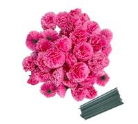 Lot de 50 têtes de fleurs artificielles en soie avec tiges, remplissage de vase, têtes de fleurs de souci pour décoration de Diwali, couronne de jour des morts, guirlandes de gâteaux, têtes de pétales