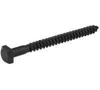 Lot de 50 tire-fond rustiques à tête carrée Finition oxyde noir 1/4 x 3 cm