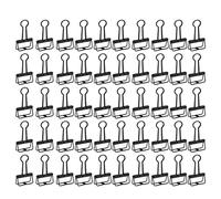 Lot de 50 trombones creux en métal pour documents, clips squelette avec forte force de serrage, matériau en fer durable pour rapports de test, factures, certificats (Noire)