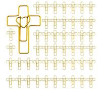 Lot de 50 trombones croisés en forme de cœur doré - Petits trombones, gestion des pages sans effort, protection sécurisée des pages pour femmes, hommes, enseignants, étudiants, maison, lieu de travail