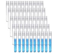 Lot de 50 tubes à essai en plastique transparent de 12 x 75 mm avec bouchon à pression, tubes à essai en plastique, pour bricolage, artisanat, stockage de bonbons, graines d'épices, fleurs