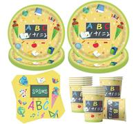 Lot de 50 ustensiles de fête pour la rentrée des classes, la rentrée des classes, la rentrée des classes, vaisselle décorative pour la rentrée des classes, vaisselle de fête