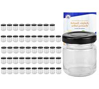 Lot de 50 verres Rond 53 ml Couvercle couleur Noir To 43 avec diamant gelier magique recettes, bocaux, fraîcheur, Verres, bocaux, mini pots à, fruits, Portion de verres, bocaux