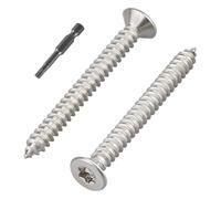 Lot de 50 vis à bois Torx à tête plate auto-taraudeuse, en acier inoxydable 304 18/8 pour intérieur/extérieur, avec embout Torx 4,5 cm