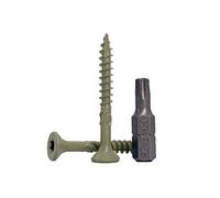 Lot de 50 vis à bois vertes, finition anti-corrosion, 4,5 x 40 mm, tête Torx type 17, tête fraisée et vis extérieures (50, 4,5 x 40 mm)