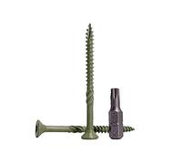 Lot de 50 vis à bois vertes, finition anti-corrosion, 4,5 x 70 mm, tête torx, type 17, tête fraisée, vis extérieure (50, 4,5 x 70 mm)