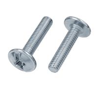 Lot de 50 vis à tête bombée M4 x 12 avec bride cruciforme, galvanisées DIN 967 ISO 7380, pour poignée de meuble M4 x 12