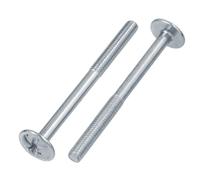 Lot de 50 vis à tête bombée M4 x 45 avec bride cruciforme, filetage partiel, galvanisées DIN 967 ISO 7380, pour poignée de meuble, poignée de meuble M4 x 45