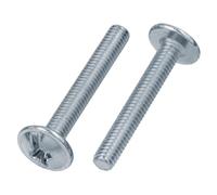 Lot de 50 vis à tête bombée M5 x 35 avec vis à tête bombée à bride et à fente croisée - Vis à bouton de meuble en acier galvanisé DIN 967 ISO 7380 Vis à bouton de meuble Vis à poignée Vis à bouton de