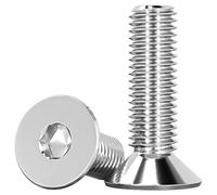 Lot de 50 vis à tête fraisée M4 x 20 mm en acier inoxydable DIN 7991 à tête fraisée à six pans creux A2 V2A VA