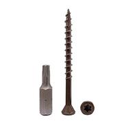 Lot de 50 vis à tête fraisée Torx Type 17 Marron Finition anti-corrosion 4,2 x 55 mm Vis extérieures 50, 4,2 x 55 mm