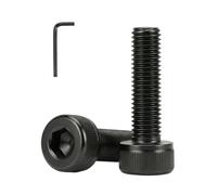 Lot de 50 vis à tête hexagonale M5 x 14 mm, en acier inoxydable 304 noir 18-8, entraînement hexagonal, finition brillante, filetage entièrement machine