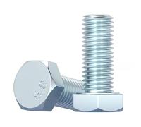 Lot de 50 vis à tête hexagonale M5 x 50 mm - Vis à tête hexagonale - Convient pour la construction métallique, les machines, les voitures, le bricolage - Acier galvanisé classe 8.8 DIN933 - 5 mm x 50