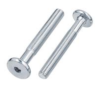 Lot de 50 vis à tête plate avec six pans creux M6 x 90 pour meubles, connecteurs de meubles, tête plate