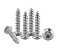 Lot de 50 vis à tôle M5 x 25 mm, à tête bombée, vis à tête fraisée, en acier inoxydable, vis Torx, auto-taraudeuses, filetage complet, pour équipement de machine et meubles de maison, argentées