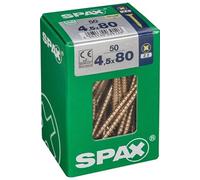 Lot de 50 vis acier tête fraisée pozidriv SPAX, Diam.4.5 mm x L.80 mm G