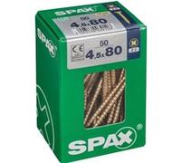 Lot de 50 vis acier t?te fraisée pozidriv SPAX, Diam.4.5 mm x L.80 mm