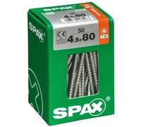 Lot de 50 vis acier tête fraisée torx SPAX, Diam.4.5 mm x L.80 mm G