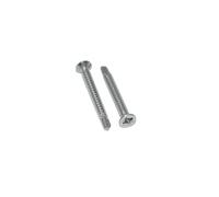 Lot de 50 vis autoperceuses, 4,8 x 100 mm, à tête fraisée, Pozidrive, forme O, en acier inoxydable A2/V2A, auto-taraudeuses DIN 7504 / ISO 15480