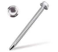 Lot de 50 vis autoperceuses à tête hexagonale de 6,3 cm - Vis Tek en acier inoxydable 410 - Point auto-taraudeuse - Pas besoin de trou pré-percé