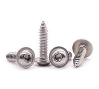 Lot de 50 vis autotaraudeuses à tête bombée M4 x 16 mm, vis à bois 18-8, vis à tôle à filetage grossier