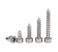 Lot de 50 vis autotaraudeuses à tête cylindrique hexagonale en acier au carbone nickelé M1.7 M2 M2.3 M2.6 M3 M3.5 M4 M5 M6(4mm x50pcs)