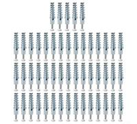 Lot de 50 vis autotaraudeuses robustes en acier au carbone et tube d'extension en métal pour ancrages en béton, fixations de cloison sèche, chevilles murales, chevilles de châssis, vis de maçonnerie