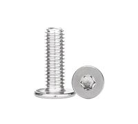 Lot de 50 vis de sécurité à tête plate ronde ultra-mince en acier inoxydable 304, M1.6, M2, M2.5, Torx six lobes(8mm,M2.5 50pcs)