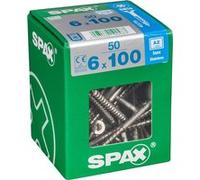 Spax Vis acier inoxydable, 6 x 100 mm, 50 unités, Filetage partiel, Tête fraisée, T-STAR plus T30, 4CUT, Acier inoxydable inoxydable A2 - 4197000601006