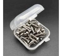 Lot de 50 vis pour plaque de grattage de guitare Fender pour ST pour guitares électriques et basses STyle avec plaque compacte pour boîte de rangement (chromé)