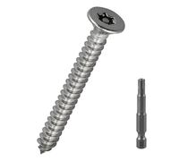 Lot de 50 vis Torx de sécurité M5 x 40 mm à tête plate avec embout, en acier inoxydable 304 à tête fraisée 18-8, vis autotaraudeuses inviolables pour charnières de porte, plaques de sol et supports