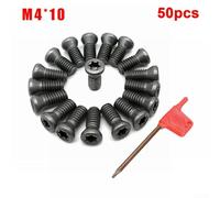 Lot de 50 vis Torx M2 à M5 compatibles avec inserts en carbure pour outil de tour CNC pour remplacement et assemblage de machine (M4 x 10)