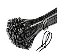 Lot de 500/1000 attaches zippées en nylon autobloquantes en plastique, anneau de fixation de câble noir, ensemble de sangles for fermetures éclair(3x250mm (500pcs))