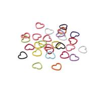 Lot de 500 anneaux ouverts colorés en forme de cœur pour la fabrication de bijoux - 14 mm - Fournitures pour colliers, bracelets, boucles d'oreilles, breloques, loisirs créatifs (mixte)