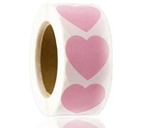Lot de 500 autocollants colorés en forme de cœur - 25 mm - Étiquettes autocollantes en papier brillant pour loisirs créatifs, sacs cadeaux, cartes, enveloppes