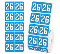 Lot de 500 autocollants colorés pour l'année 2026, 1,9 x 3,8 cm, 26 ans, étiquettes autocollantes colorées pour dossiers, dossiers, fournitures de bureau (bleu)