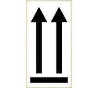 Lot De 500 Autocollants D'avertissement 10,2 X 4,8 Cm Double Flèche Étiquettes D'avertissement Autocollantes Symbole Ici En Haut Étiquettes D'expédition Bien Visibles
