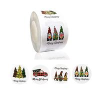 Lot de 500 autocollants de Noël ronds en forme de gnome, camion, arbre pour emballage cadeau, emballage cadeau, boîte à bonbons, étiquettes de sceau, étiquettes de décoration, autocollants de Noël