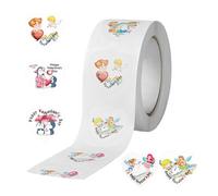 Lot de 500 autocollants de Saint-Valentin en forme de cœur - Décoration de fête - Fournitures de loisirs créatifs - Étiquettes de sceau de célébration - Kit d'autocollants décoratifs pour anniversaire