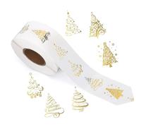 Lot de 500 autocollants de sapin de Noël Étiquettes d'étanchéité transparentes pour cartons cartes enveloppes et décoration de bricolage Étiquette Joyeux autocollants décoratifs pour fête