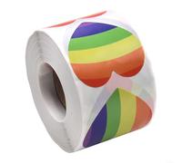 Lot de 500 autocollants en forme de cœur arc-en-ciel, parfaits pour les célébrations, les travaux manuels et la personnalisation d'articles, chacun 3 à 8 cm