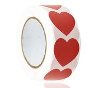 Lot de 500 autocollants en forme de cœur rouges pour mariage, Saint-Valentin, anniversaire, emballage et scrapbooking, décoration de mariage, 2,5 cm/1 rouleau