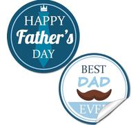 Lot de 500 autocollants « Happy Father's Day » - 5,1 cm - Pour la fête des pères - Étiquettes circulaires pour cadeaux de fête - Carte de vœux