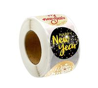 Lot de 500 autocollants « Happy New Year » pour travaux manuels, boîtes cadeaux de type B
