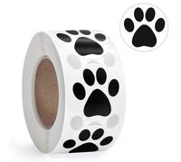 Lot de 500 autocollants noirs avec empreintes de pattes de chien de 2,5 cm pour enfants, autocollants pour cadeaux, envoi, vétérinaires, chenils, décoration de salle de fête, joints d'enveloppe