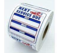 Lot de 500 autocollants pour changement d'huile par rouleau - 5,1 x 5,1 cm - Autocollants transparents de qualité supérieure pour pare-brise - Drapeau à carreaux - Décollez et écrivez et collez sans résidus