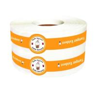 Lot de 500 autocollants pour couvercles de boissons, étiquettes oranges pour la fraîcheur des aliments, 2,5 x 22,9 cm