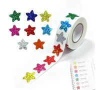 Lot de 500 Autocollants Récompense à Paillettes 2,5 cm Multicolores | Petit format en rouleau, Distribution facile, Brillance durable, Motivation des élèves, Décoration de bricolage scolaire