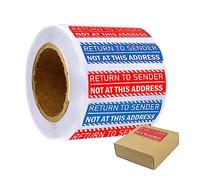 Lot de 500 autocollants « Return to Sender Not at This Address » - 2,5 x 7,6 cm - Autocollant de transport - Étiquette de rappel d'adresse pour petites entreprises, enveloppes, boîtes et cartons